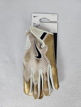 Nike Vapor Jet 8.0 Magnigrip Football Gloves Men&#39;s Size Large Gold White... - $27.99