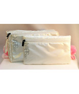 New NARS Skin Makeup Bags Set of 2 Ivory Cream Colored Pearlescent Metal... - £12.57 GBP