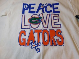 Oki Wear Youth Unisex Florida Gators T Shirt L large White Peace Love Ga... - $18.01