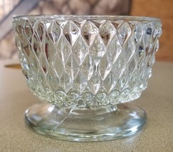 Indiana Glass Clear Diamond Point Fairy Light Candleholder BOTTOM ONLY N... - £5.79 GBP
