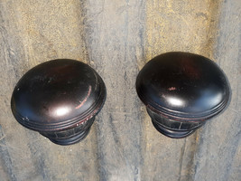 21JJ54 CURTAIN ROD FINIALS, SCUFFED A BIT, 2-3/4&quot; DIAMETER, 2-1/2&quot; LONG, GC - £6.65 GBP