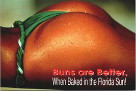 Buns are Better When Baked in the Florida Sun! Girl Postcard Risque 90&#39;s... - £8.43 GBP
