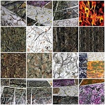 Hydrographic Film 6+ Samples Pack 2m 20&#39; Sq Ft True Timber Camo Flames S... - £28.45 GBP