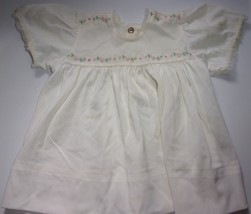 Vtg Diaperdoo Originals White Nylon Baby Dress With Floral Accents Size 6 Months - $5.99