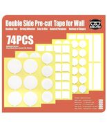Pre-Cut Double Sided Tape for Wall - 74Pcs Clear Sticky Tape for Picture... - $147.00 MXN