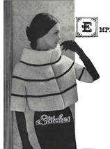 1960s High Collar Hip Length Coat or Jacket - Knit pattern (PDF 8517) - £2.93 GBP
