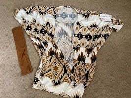 Lularoe Savannah S/M Aztec white bn Solid kimono cardigan New open front kaftan - £16.69 GBP