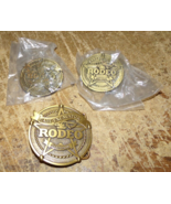 3-lot case excavator rodeo champion belt buckle and pins new - $19.79