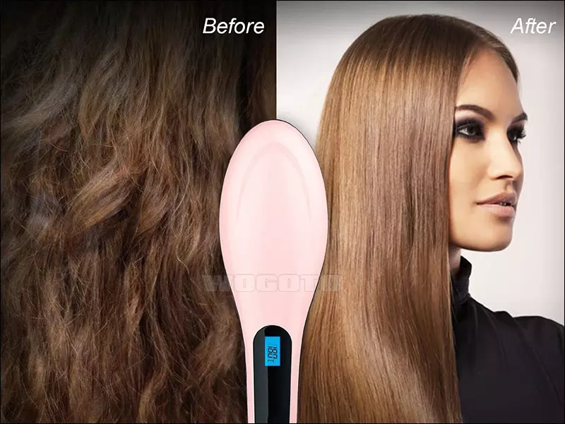 2017 New Electric Magic Hair Straightening Brush with LCD Display !  - $81.99 CAD