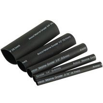 Ancor Adhesive Lined Heat Shrink Tubing Kit - 8-Pack, 3&quot;, 20 to 2/0 AWG, Black [ - £4.84 GBP