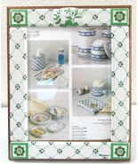 NEW Mangani Italy Green and White Porcelain Frame Item 11742/1 10.5 x 8.25  - $3,688.04 MXN