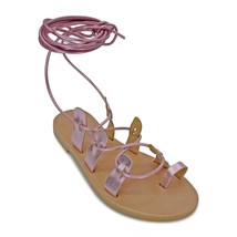 Leather handmade pink metallic sandals - £49.68 GBP+