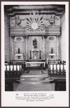 San Miguel, CA RPPC Altar of Mission San Miguel Archangel Real Photo Postcard - £9.57 GBP