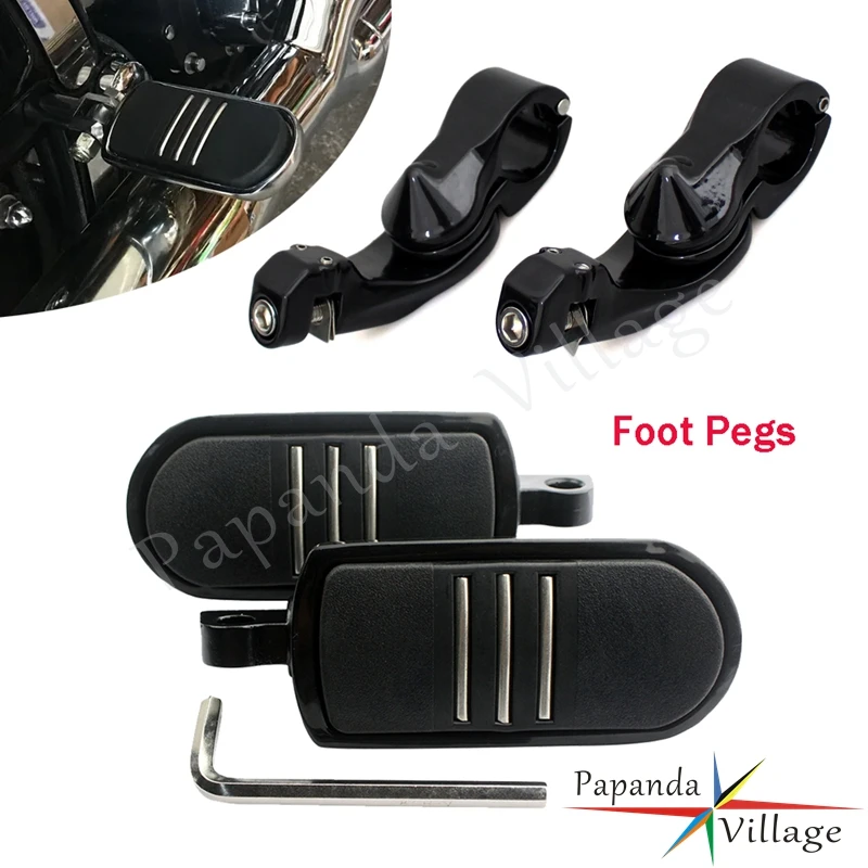 Motorcycle Footpeg Footrest 32mm Highway Crash Bar Foot Pedal Pegs For Harley - £33.26 GBP+