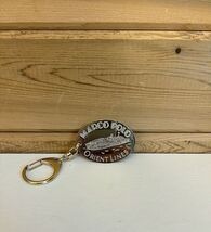 Vintage Brass Marco Polo Orient Lines Metal Keychain Fob - $35.24