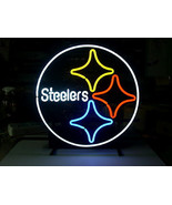 NFL Pittsburgh Steelers Football Beer Bar Neon Light Sign 15&quot; x 15&quot; - £390.13 GBP