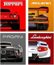 The Set Of 4 (8&quot; X 10&quot;) Modern Car Posters From The Classic Supercar Wall Art - £33.03 GBP