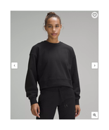 NEW Lululemon Perfectly Oversized Cropped Crew French Terry Size 6 Black... - $129.03 CAD
