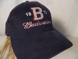 2002 Budweiser Beer Logo Anheuser Busch Official Product Blue Adjustable Hat   - $14.85