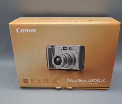 Canon PowerShot A570 IS Digital Camera Original Box Manual Cables Tested - £67.57 GBP