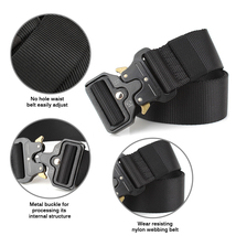 Tactical Belt Adjustable Heavy Duty Belt, Military Style Nylon Green - £8.02 GBP