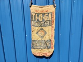Vintage Tioga Mills Inc. Waverly N.Y. Burlap Feed Sack - £31.45 GBP
