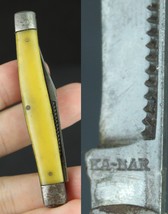 vintage KABAR pocket knife 1950-1970 ka-bar two blade yellow ESTATE SALE - £33.68 GBP