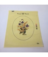 Floral Bouquet Violets Needlepoint Canvas Royal Paris 22 Count 9.75&quot; x 1... - £30.99 GBP