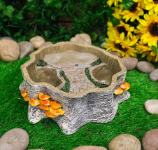 Fantasy Miniature Fairy Garden Tree Stump Cottage House Nook Display Fig... - $32.99