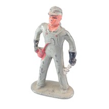 ✅ Vintage Barclay Train Engineer Mechanic Oil Can Wrench Lead Metal Figure - £15.79 GBP