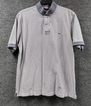 Vineyard Vines Shirt Mens Medium Blue White Striped Polo Pima Cotton Preppy Golf - £16.10 GBP