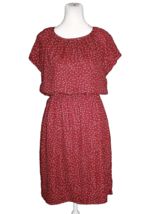 Halogen Dress Burgundy Cap Sleeve Knee-Length Cinched Waist Peasant Size... - £17.69 GBP