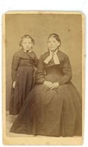 CIRCA 1860&#39;S CDV Featuring Unique Looking Affectionate Mother and Daughter - £8.89 GBP