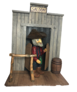 Beer Drinking Cowboy in Western Saloon - Signed &amp; Dated Hand Carved  Car... - $49.00