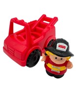 Fisher Price Red Fire Truck And Firefighter Little People Vtg 2000 - £5.40 GBP