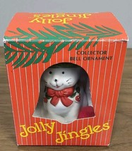 Christmas Ornament Jolly Jingles Cat Bell Porcelain Bisque 23 With Origi... - $14.84