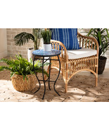 Seraphin Black Metal and Blue Glass Plant Stand - $1,123.41 MXN