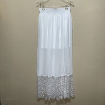 Ya Los Angeles WHITE  SILK LONG Maxi Skirt SZ M NEW - £70.97 GBP