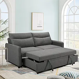 3-In-1 Queen Convertible, Modern Fabric Futon Sofa With Pull Out Sleeper... - $1,286.99