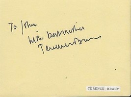 Terence Brady Signed Vintage Album Page  - £23.52 GBP