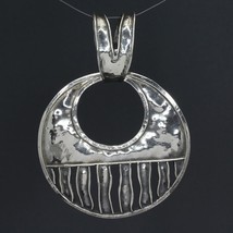 Retired Silpada Large Hammered Oxidized Sterling Cascading Circle Pendan... - $29.99