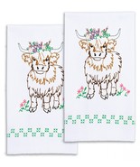 Jack Dempsey Needle Art Highland Cow Decorative Hand Towels - $20.74 CAD