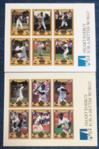 1992 PG&amp;E Giants Baseball Card Uncut Promo Sheet Lot of 2 Dusty Baker Will Clark - £26.71 GBP