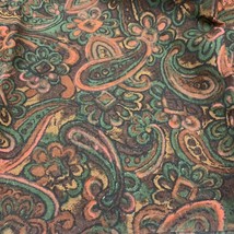 Cotton Fabric Floral Paisley Print Browns Green Pink 38x3.3 yds Vintage - £12.72 GBP