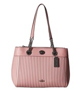 New COACH Women&#39;s Turnlock Edie Quilting Leather Shoulder Bag Dusty Rose - $636.38 CAD