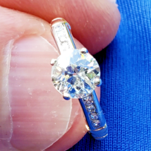 Earth mined Diamond European cut Deco 1 CARAT Engagement Ring Vintage Solitaire - $7,244.29 CAD