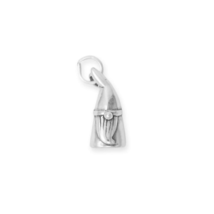 Oxidized Sterling Silver 3D Cute Gnome Charm for Charm Bracelet or Necklace - £21.58 GBP