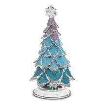 Bejeweled Artic Blue Christmas Tree Trinket Box - £71.93 GBP