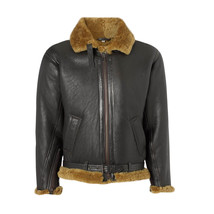 Men&#39;s Brown Sheepskin Flying Jacket - $139.99