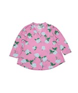 Women Top Floral-Print 3/4 Sleeve Knit Top Size L Pink - $280.64 MXN